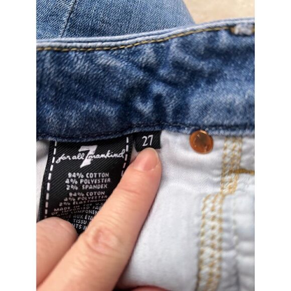 7 For All Mankind Bleach & Distressed " The Ankle Skinny" Size 27 - Picture 8 of 16